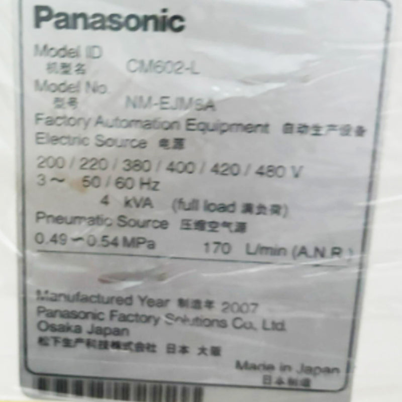 Panasonic CM 602 L Pick and Place