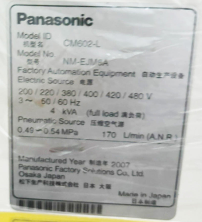 Panasonic CM 602 L Pick and Place
