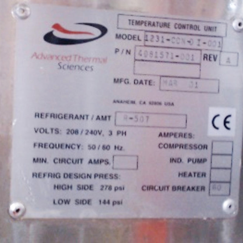 Advanced Thermal Sciences 1231 CON OI 001 Chiller