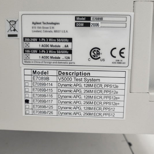 HP / Agilent / Verigy V 5000 Test Station