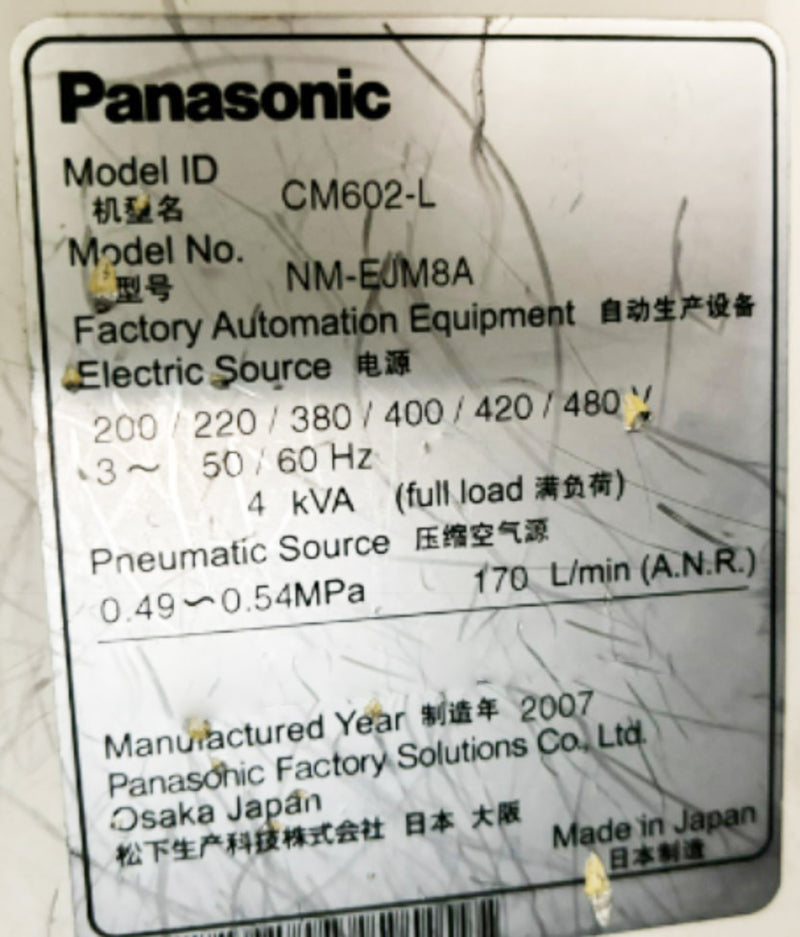 Panasonic CM 602 L Pick and Place