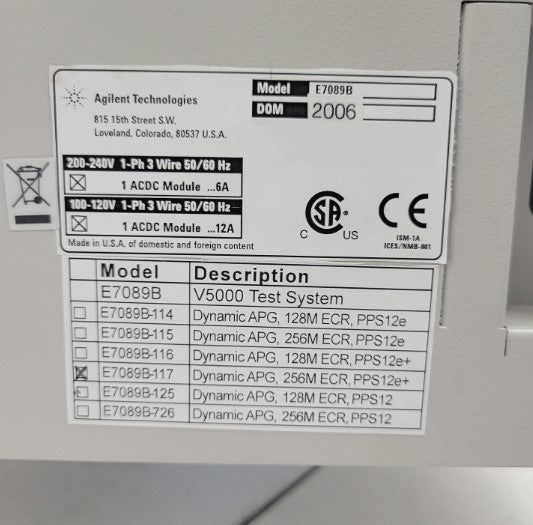 HP / Agilent / Verigy V 5000 Test Station