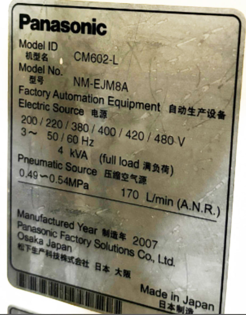 Panasonic CM 602 L Pick and Place
