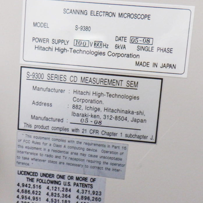 Hitachi S 9380 CD-SEM (Critical Dimension Scanning Electron Microscope)
