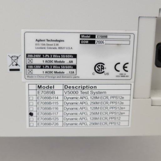 HP / Agilent / Verigy V 5000 Test Station