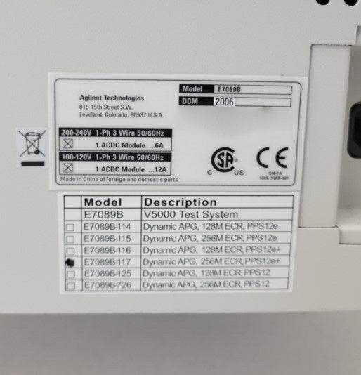 HP / Agilent / Verigy V 5000 Test Station