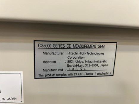 Hitachi CG 5000 CD-SEM (Critical Dimension Scanning Electron Microscope)