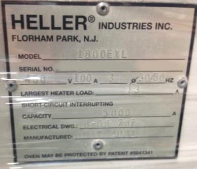 Heller 1800 EXL Reflow Oven