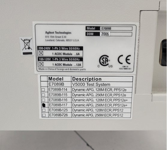 HP / Agilent / Verigy V 5000 Test Station