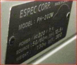 ESPEC PH 202 M Temperature Chamber