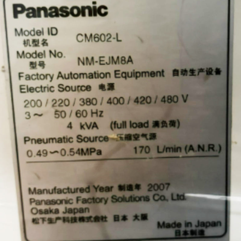 Panasonic CM 602 L Pick and Place