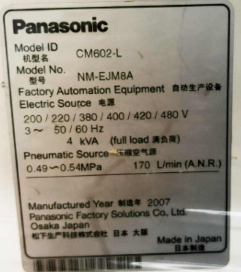 Panasonic CM 602 L Pick and Place