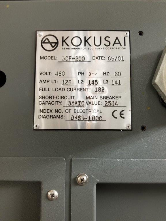 Kokusai / Bruce BDF 200 LPCVD Furnace (Low Pressure Chemical Vapor Deposition)