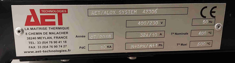 AET ALOX 42300 Wet Oxidation Furnace