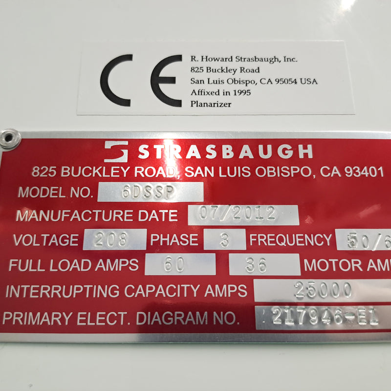 Strasbaugh 6 DS SP Planarizer