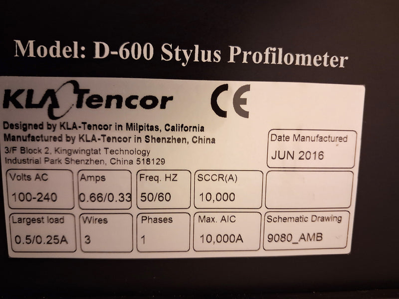 KLA Alpha Step D 600 Stylus Profiler