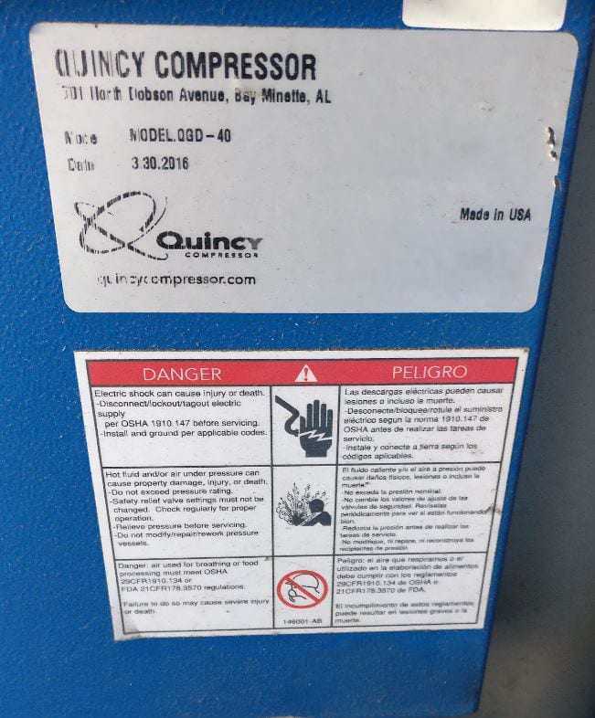 Quincy QGD 40 Compressor