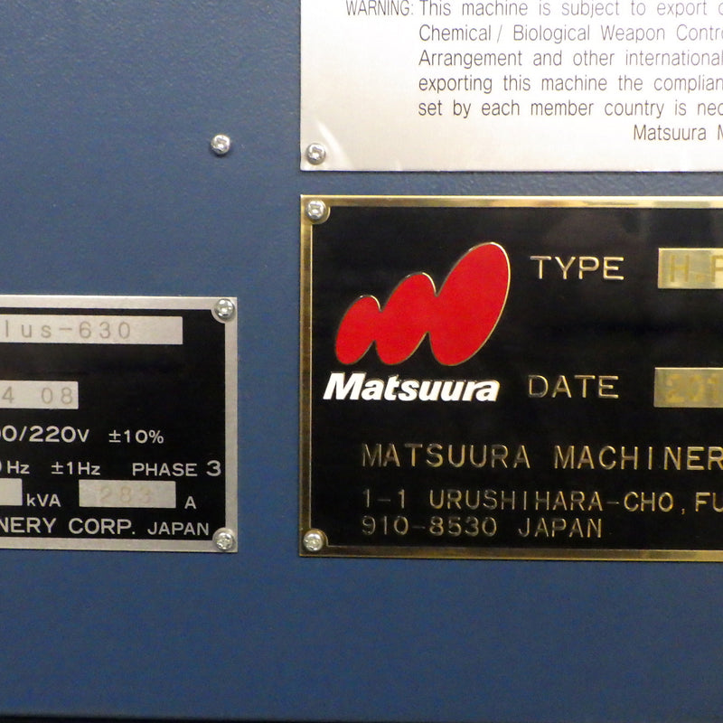 Matsuura H. Plus-630 Horizontal Machining Center