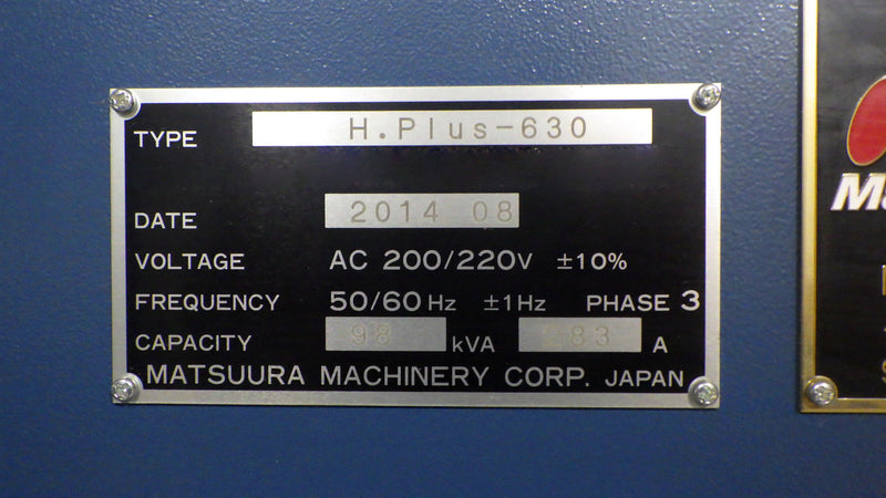 Matsuura H. Plus-630 Horizontal Machining Center
