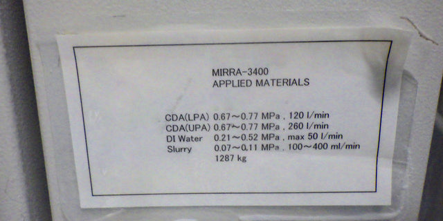 Applied Materials Mirra 3400 W CMP (Chemical Mechanical Polisher)