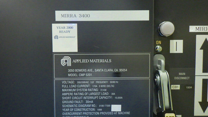 Applied Materials Mirra 3400 W CMP (Chemical Mechanical Polisher)