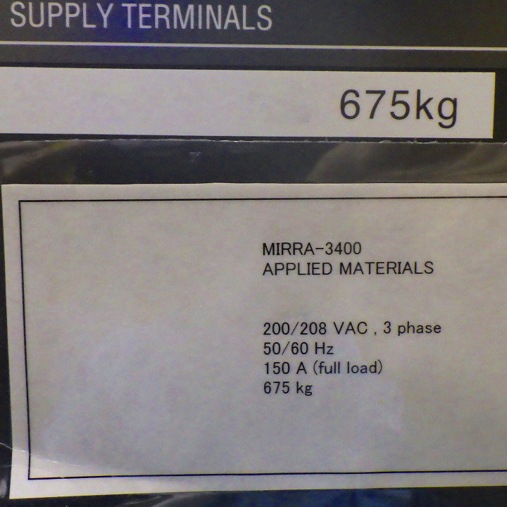 Applied Materials Mirra 3400 W CMP (Chemical Mechanical Polisher)