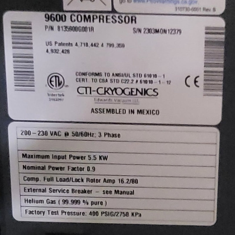 CTI 9600 Compressor