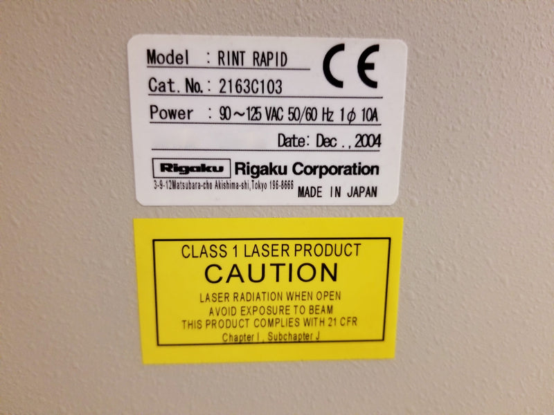 Rigaku DMAX  / Rapid Mico X-ray Diffractometer
