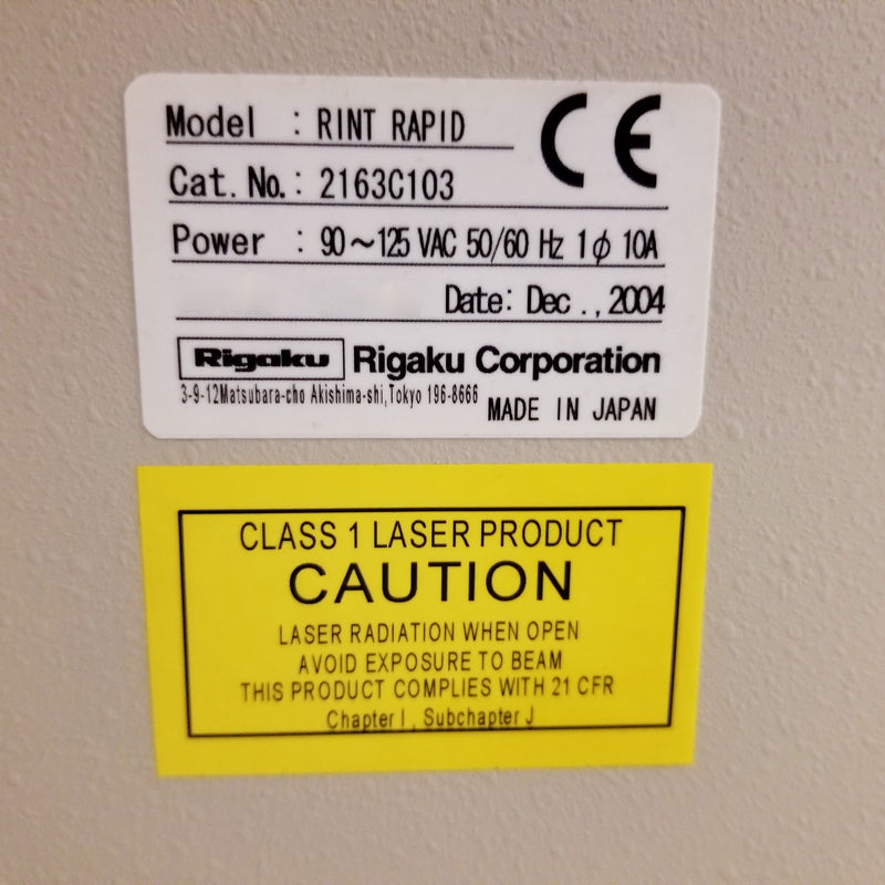 Rigaku DMAX  / Rapid Mico X-ray Diffractometer