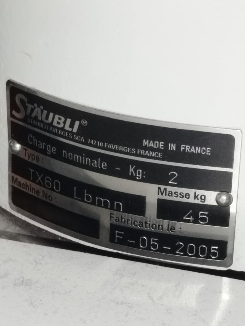 Staubli TX 60 LBmn Robot Arm