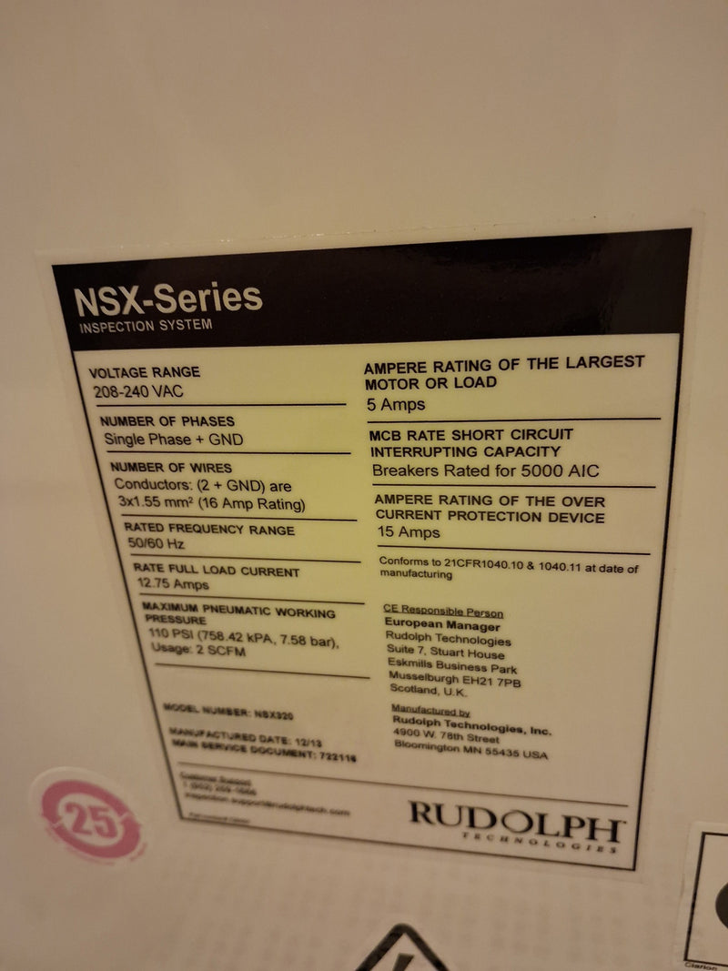 ONTO / Rudolph / August NSX 320 Inspection System