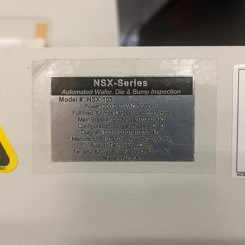 ONTO / Rudolph / August NSX 105 Inspection System