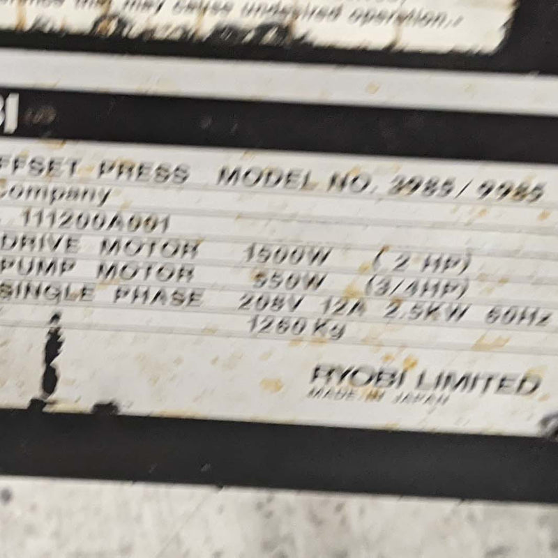 Ryobi 3985 / 9985 Press