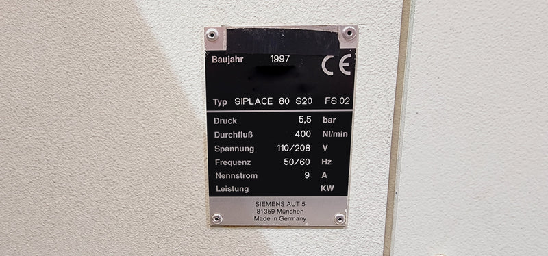 Siemens Siplace 80 S 20 Pick and Place