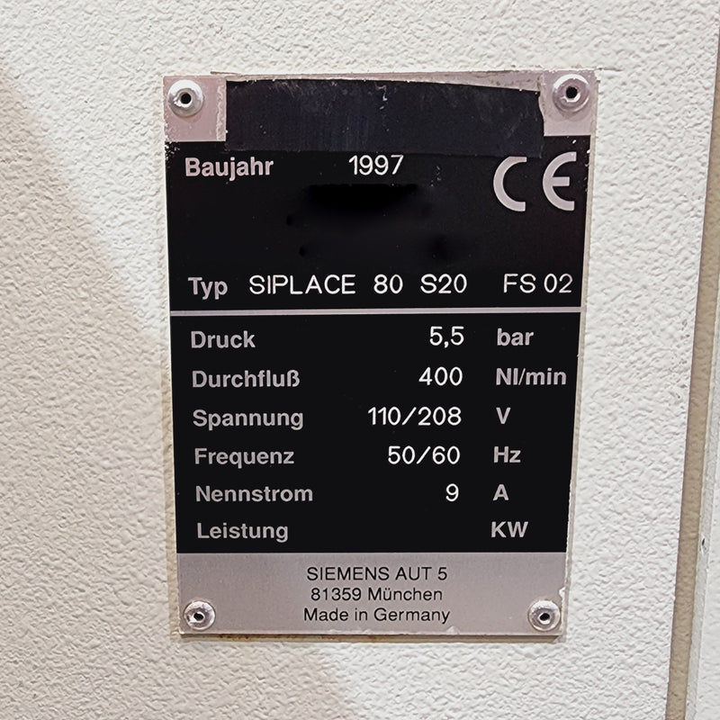 Siemens Siplace 80 S 20 Pick and Place