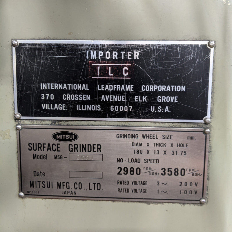 Mitsui 200 M Surface Grinder