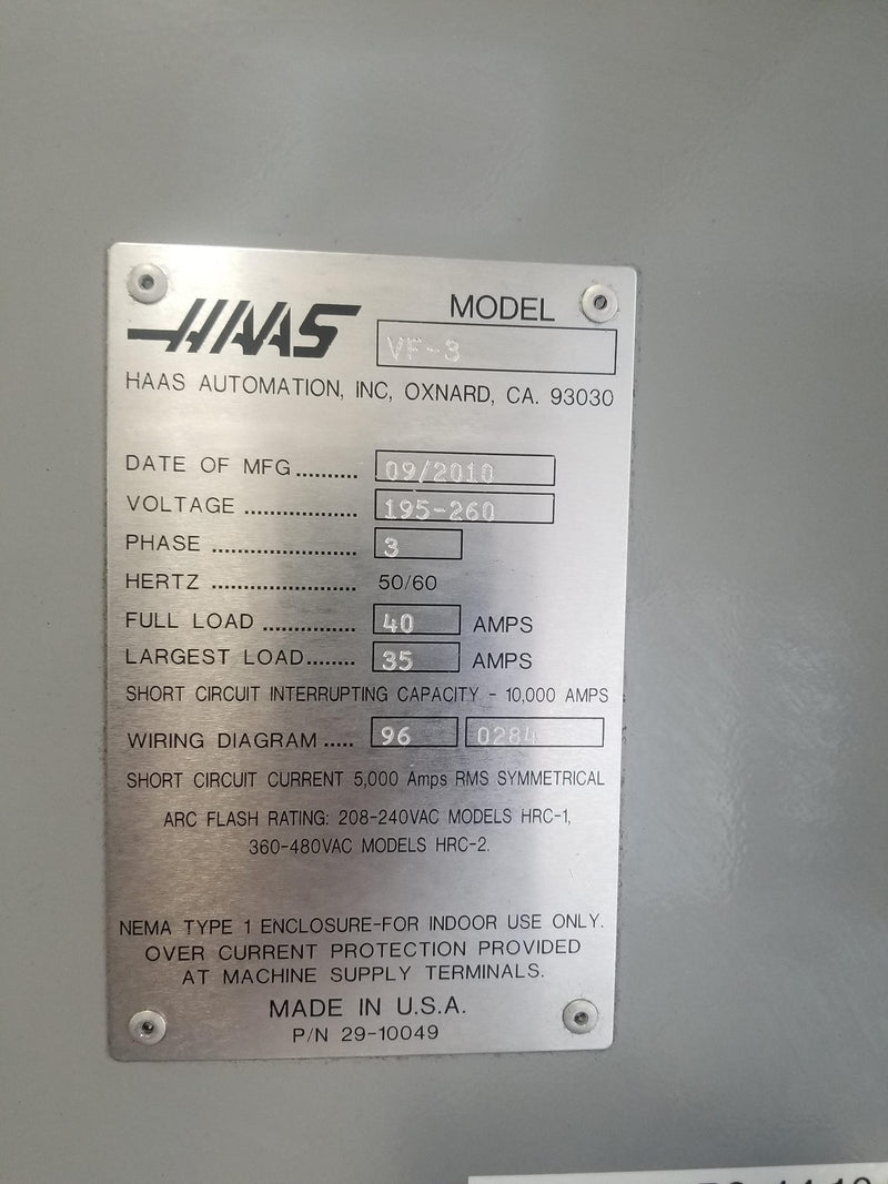 Haas VF 3 Vertical CNC