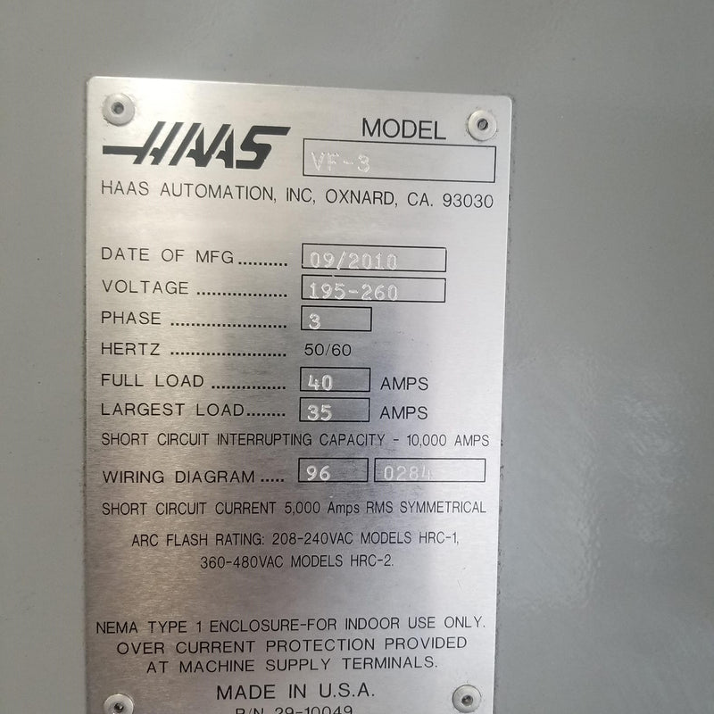Haas VF 3 Vertical CNC