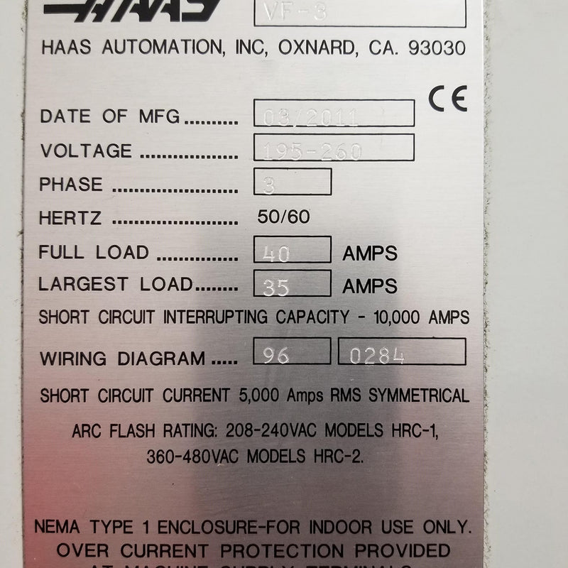 Haas VF 3 Vertical CNC