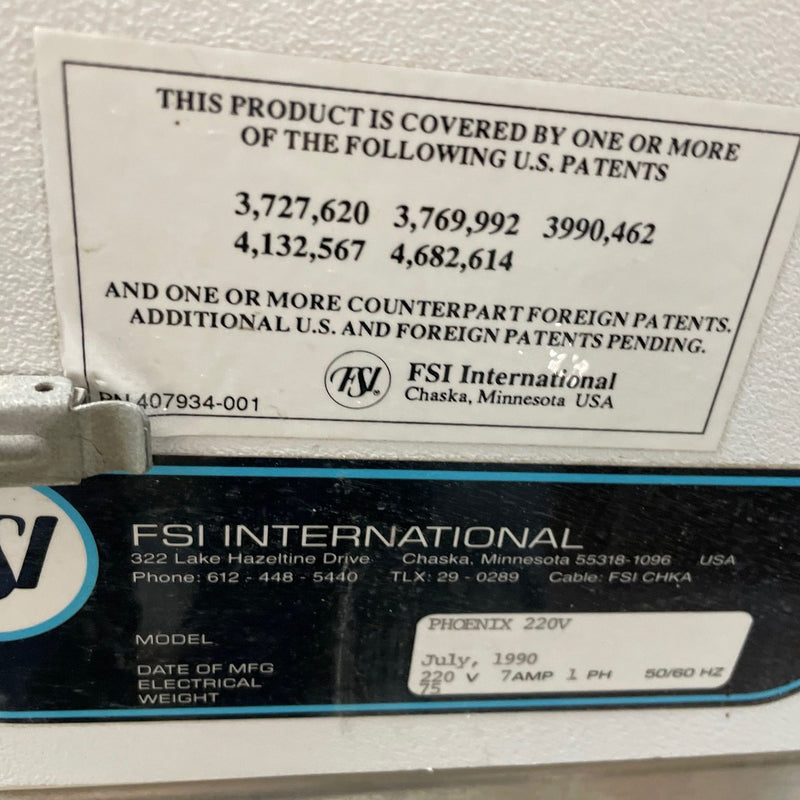 FSI Phoenix SRD (Spin Rinse Dryer)