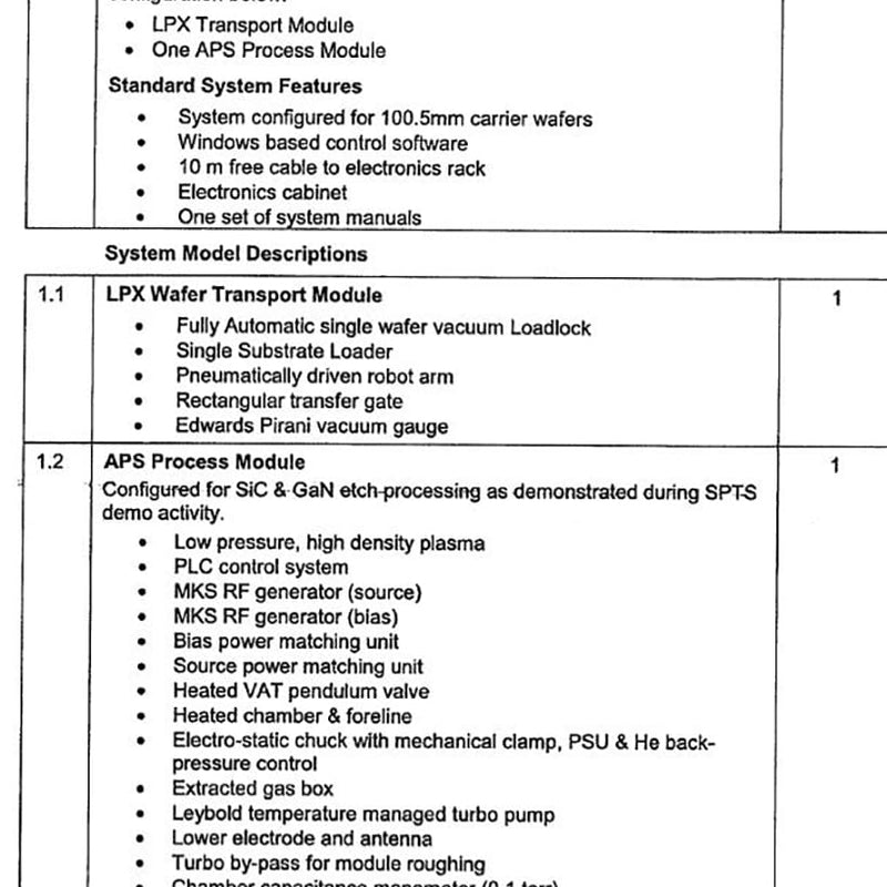 SPTS / STS Pro APS Etcher