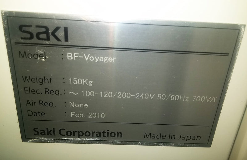 Saki BF Voyager Desktop AOI Machine (Automated Optical Inspection)