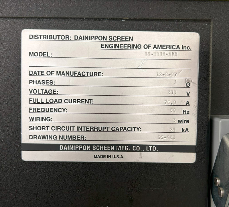 SCREEN / DNS SS W 80 A-AVR Wafer Scrubber