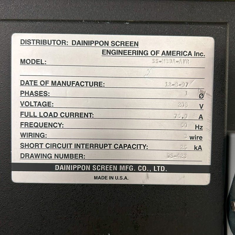 SCREEN / DNS SS W 80 A-AVR Wafer Scrubber