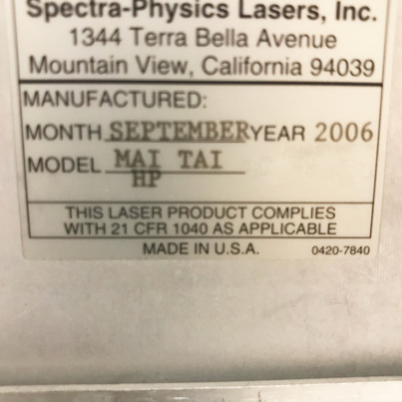 Spectra-Physics MAI TAI HP Sapphire Laser