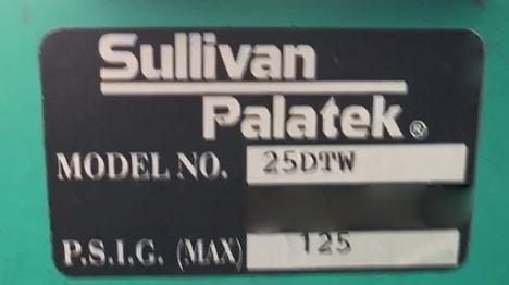 Sullivan Palatek 25 DTW Compressor