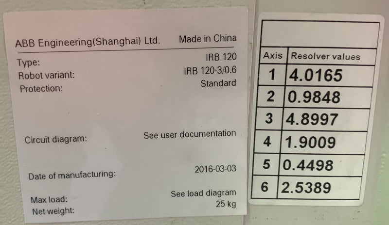 Abb Rbot Serial Number ABB IRB 120 Robot – Bridge Tronic Global