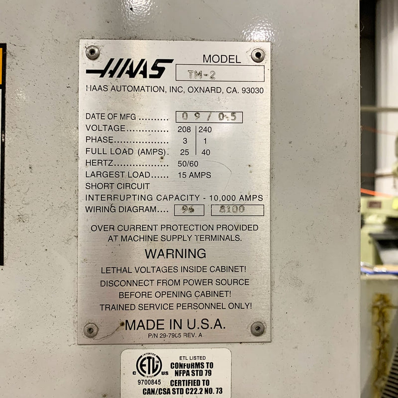 Haas TM 2 Milling Machine