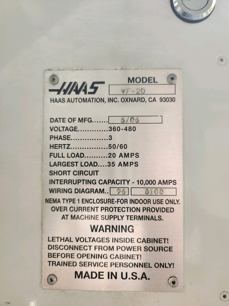 Haas VF 2 CNC Vertical Mill