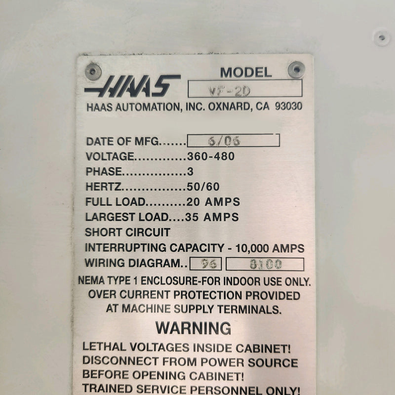 Haas VF 2 CNC Vertical Mill